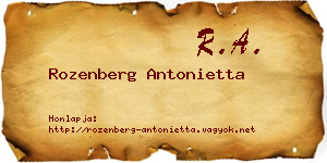 Rozenberg Antonietta névjegykártya
